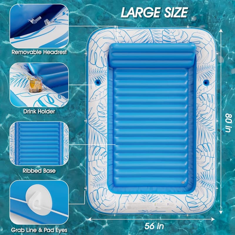 Jasonwell Inflatable Tanning Pool Lounger Float for Adults & Kids