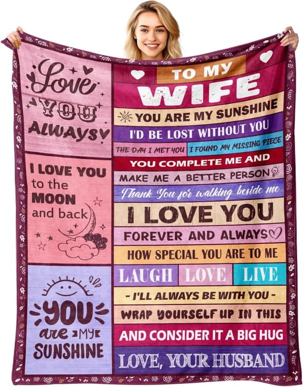 Anniversary Throw Blanket for Wife - 50