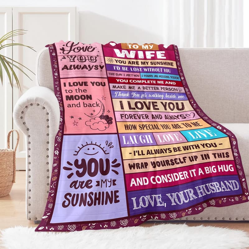 Anniversary Throw Blanket for Wife - 50