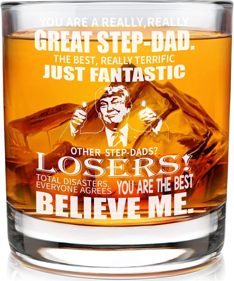 Stepdad Birthday Whisky Glass - 11oz Gift from Stepchildren
