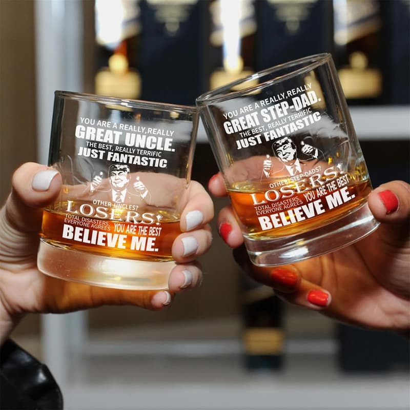 Stepdad Birthday Whisky Glass - 11oz Gift from Stepchildren