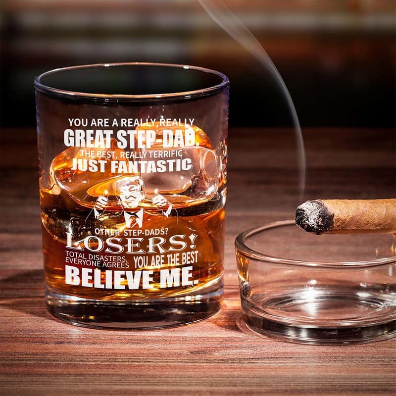 Stepdad Birthday Whisky Glass - 11oz Gift from Stepchildren