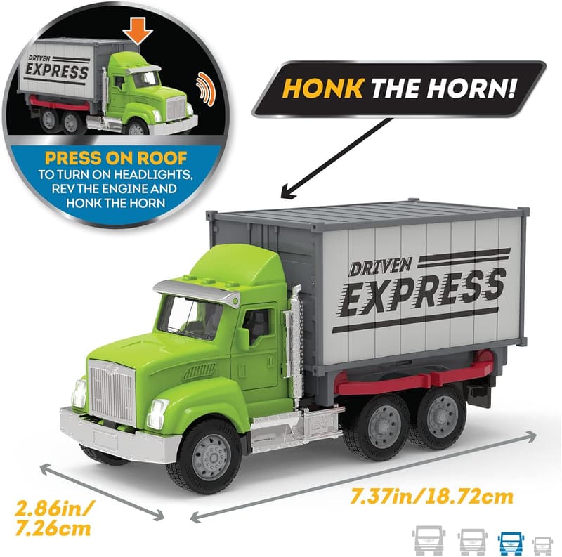 Toy Container Truck with Lights & Sounds for Kids 3+