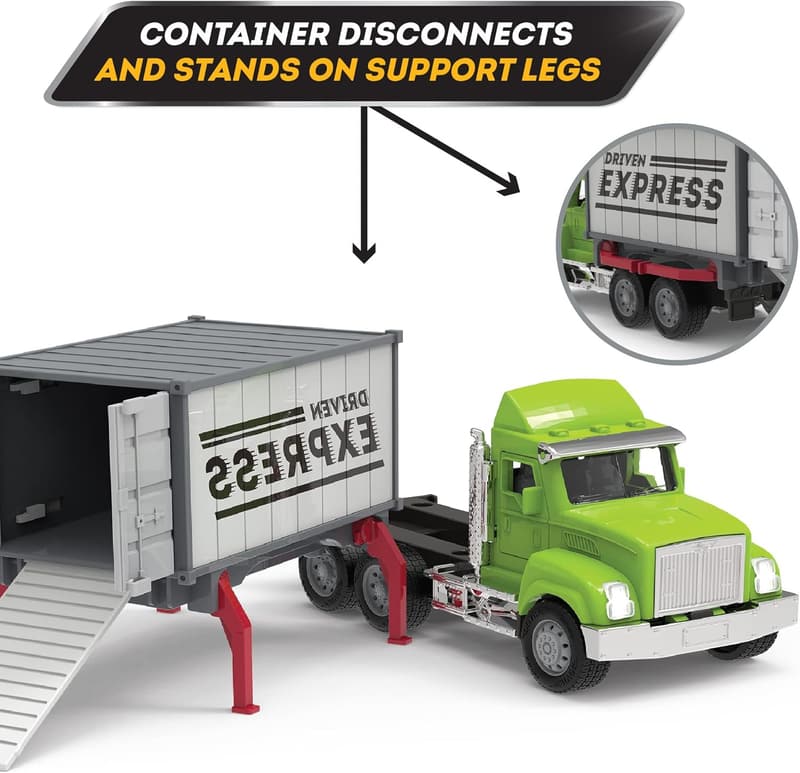 Toy Container Truck with Lights & Sounds for Kids 3+