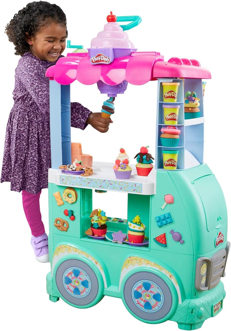 Play-Doh Food Truck Playset with 12 Modeling Cans for Kids