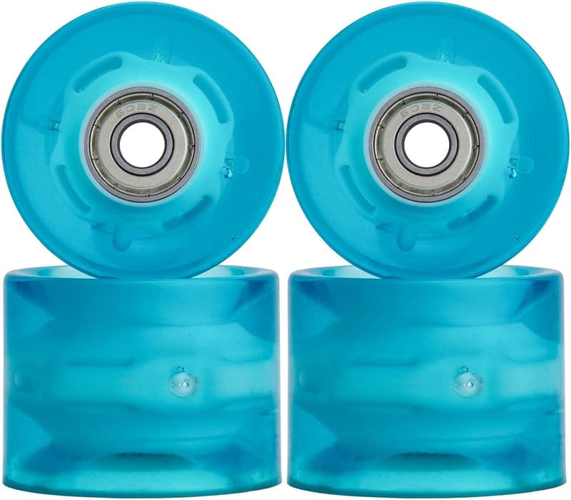 60mm 78A Blue LED Longboard Skateboard Wheels with ABEC-9 Bearings