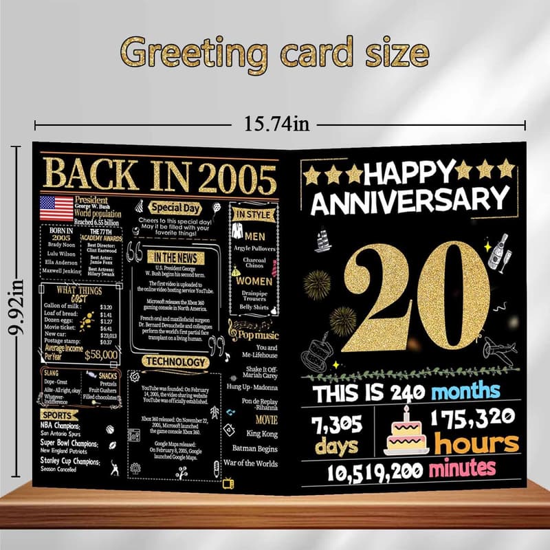 20th Anniversary Gold Card for Couples