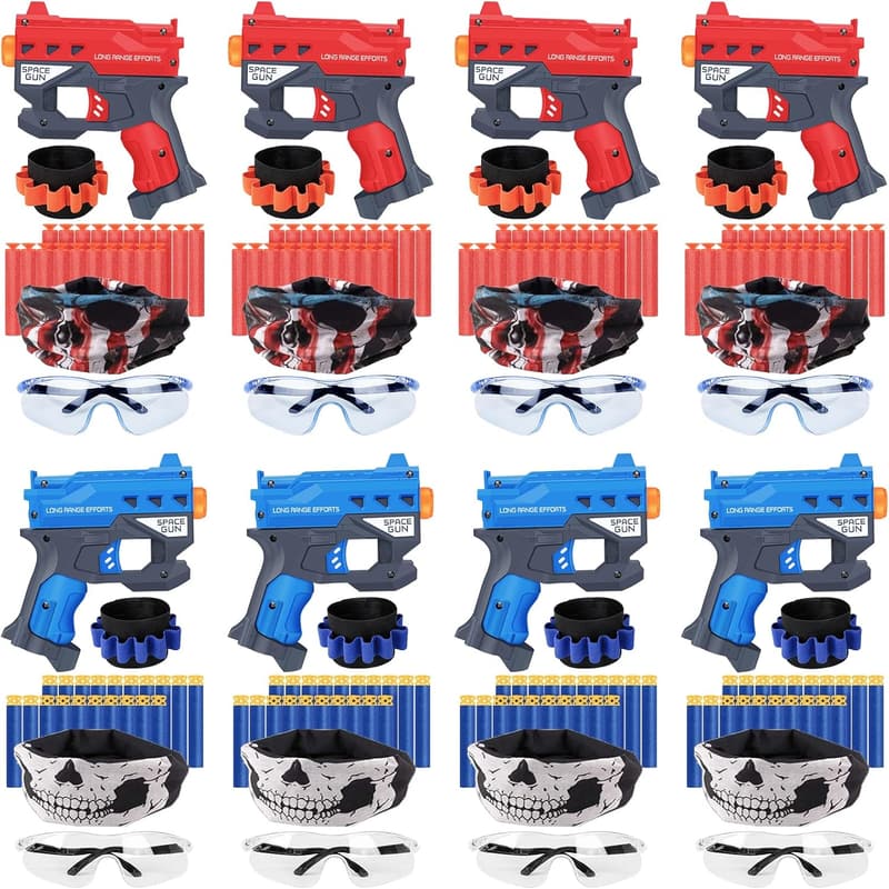 Nerf Party Birthday Favors Set with Mini Pistols & Accessories