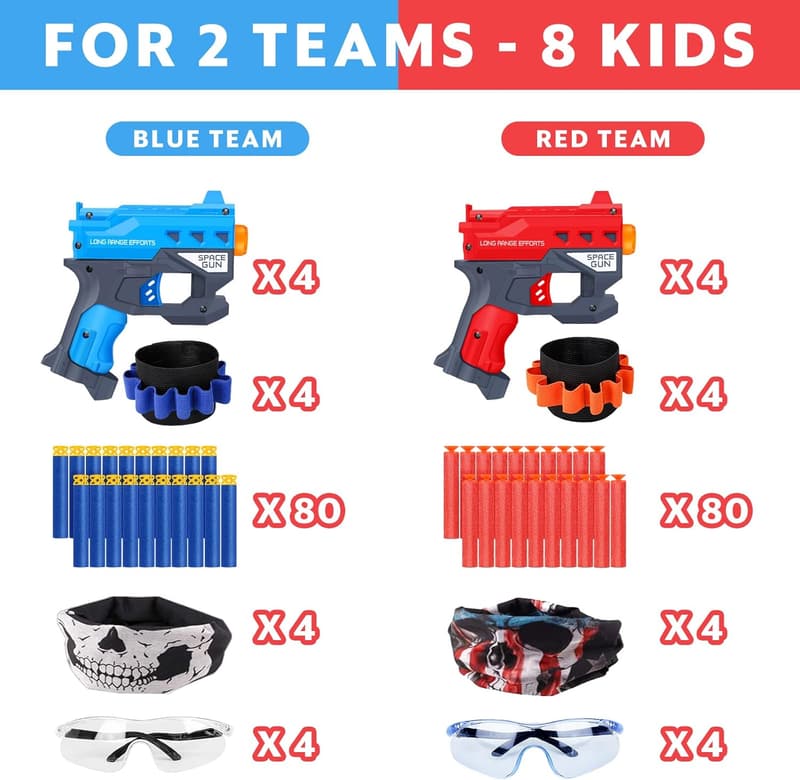 Nerf Party Birthday Favors Set with Mini Pistols & Accessories