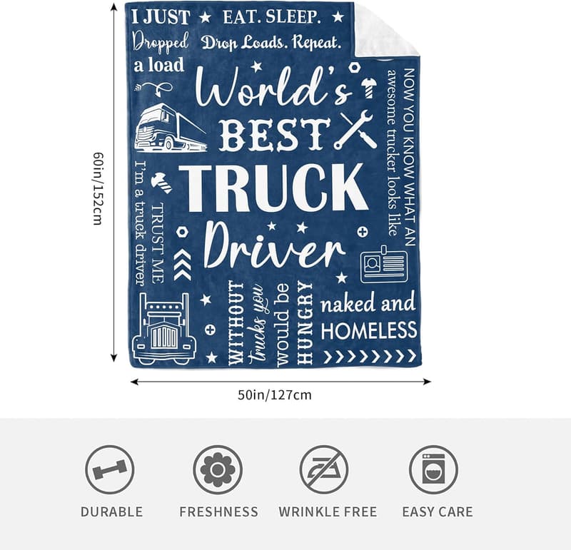 Truck Driver Appreciation Blanket 60”x50” - Gift for Men