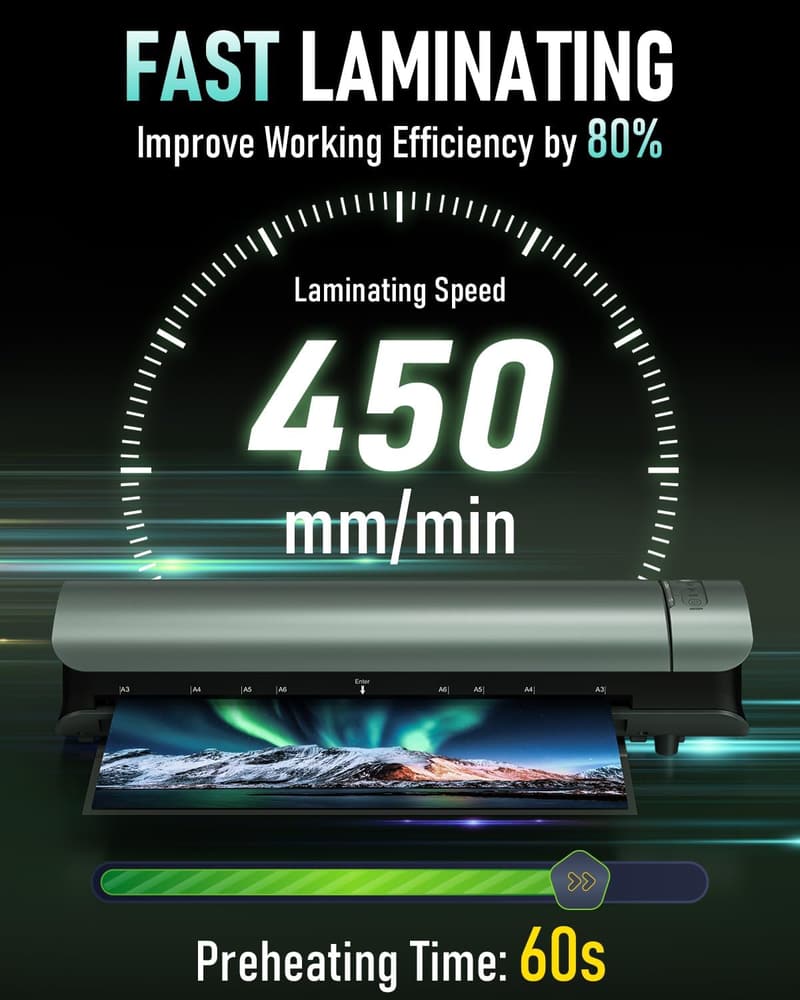 Cold Thermal Laminator Machine with 30 Sheets & Trimmer