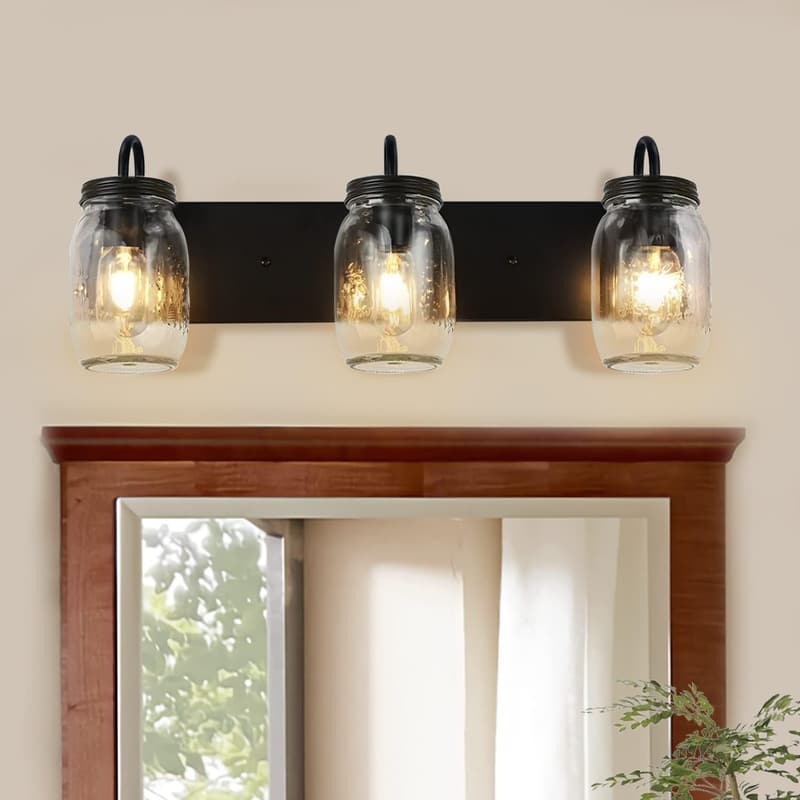Farmhouse Mason Jar Wall Sconce for Bathroom Lighting