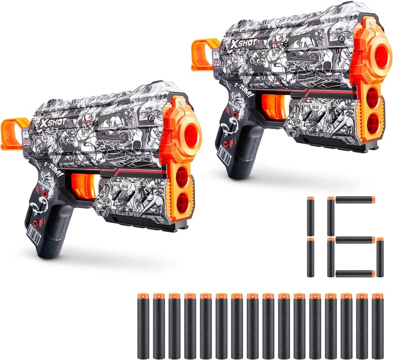 X-Shot Skins Flux Dart Blaster Set with 16 Darts