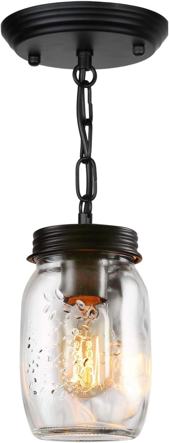 Farmhouse Black Pendant Light Fixture for Kitchen & Entryway