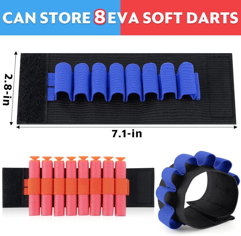 Nerf Gun Party Supplies: 24 Pcs Dart Holders Wristband for Kids