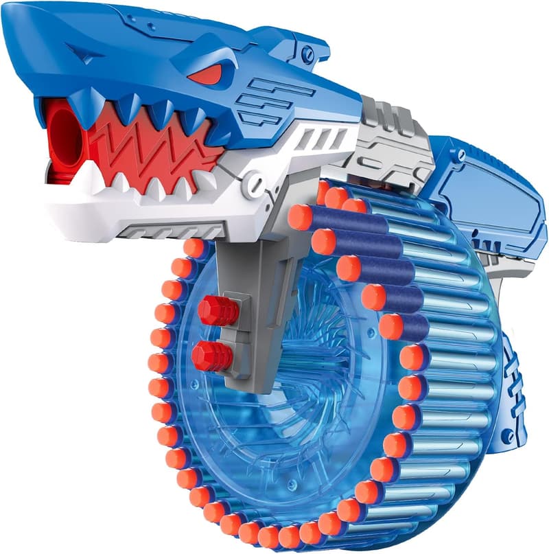 Shark Toy Foam Blaster with 120 Soft Bullets for Kids 6+