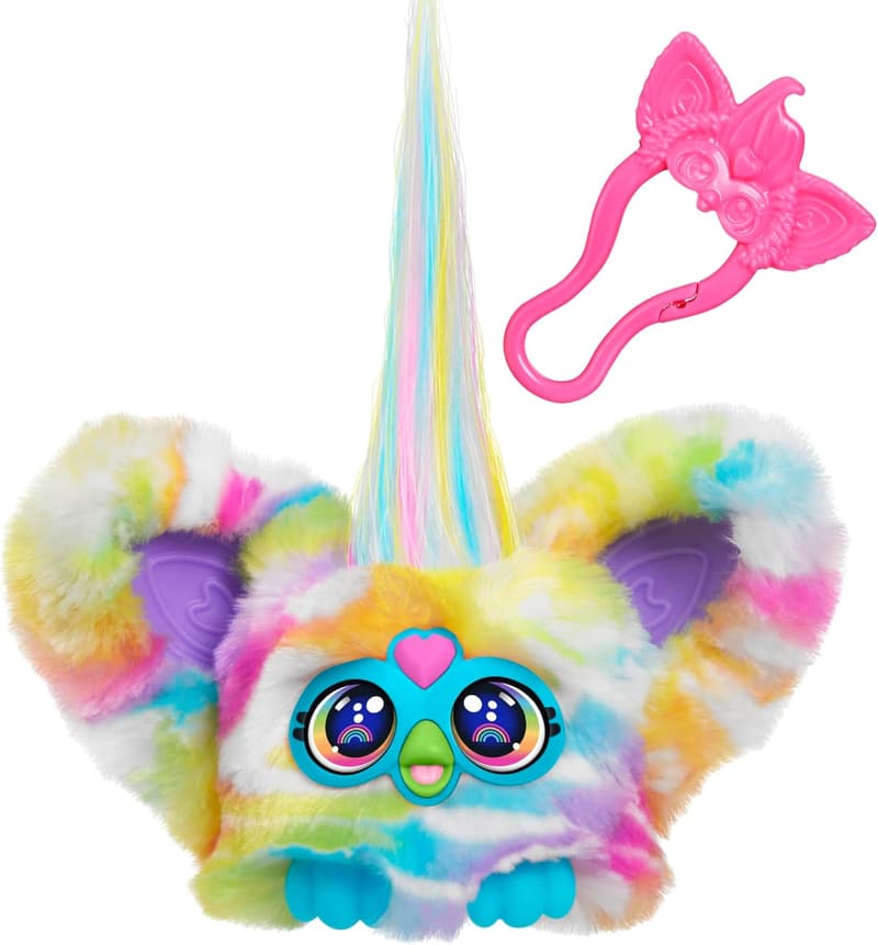 Furby Zee-Bah Rainbow Zebra Mini Plush Toy for Kids 6+