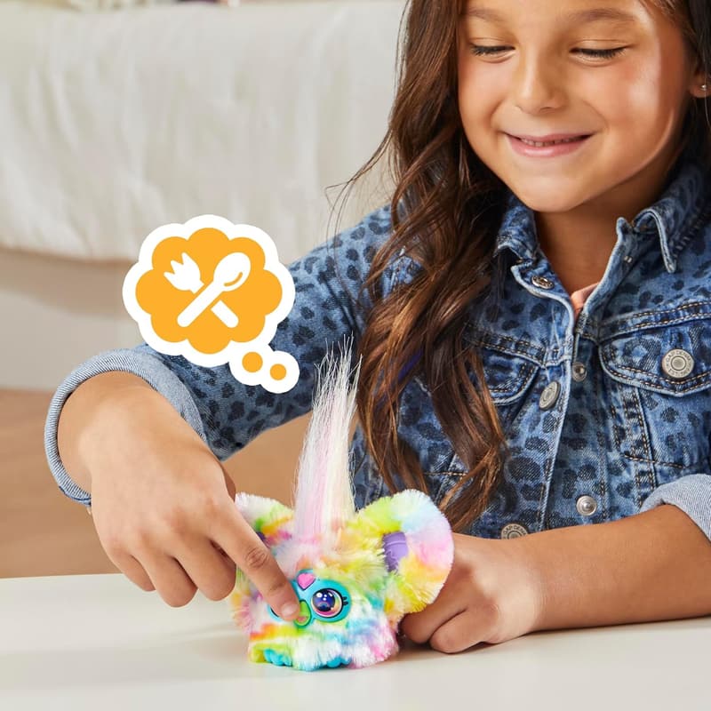 Furby Zee-Bah Rainbow Zebra Mini Plush Toy for Kids 6+