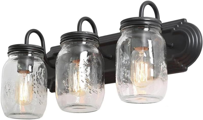 Farmhouse Mason Jar Wall Sconce for Bathroom Vanities