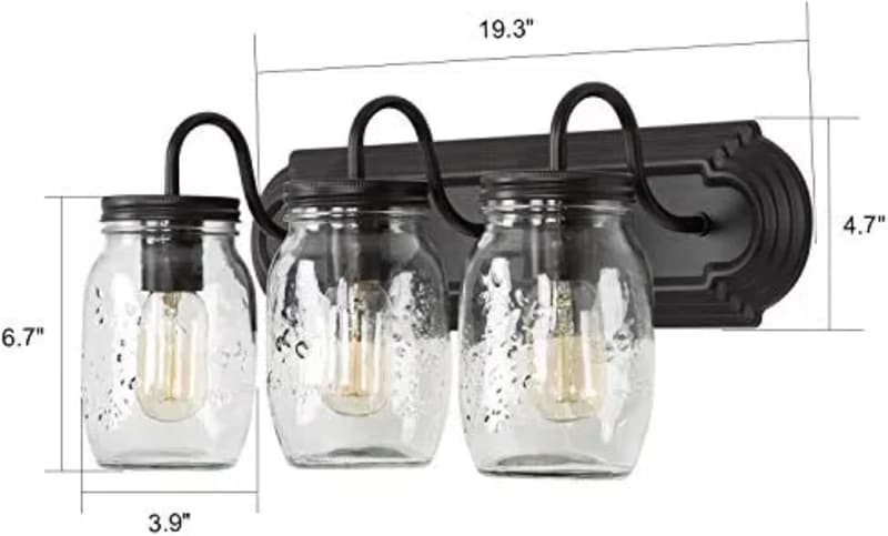 Farmhouse Mason Jar Wall Sconce for Bathroom Vanities