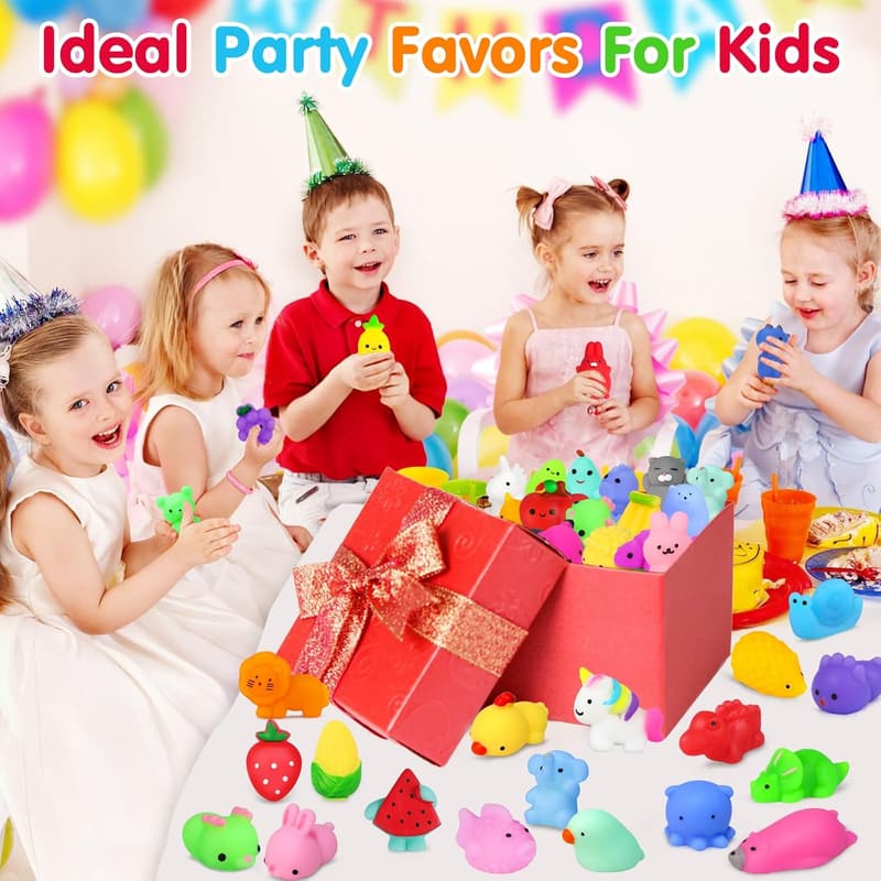 Kawaii Squishy Toy Set - 130PCS Stress Relief Fidget Toys