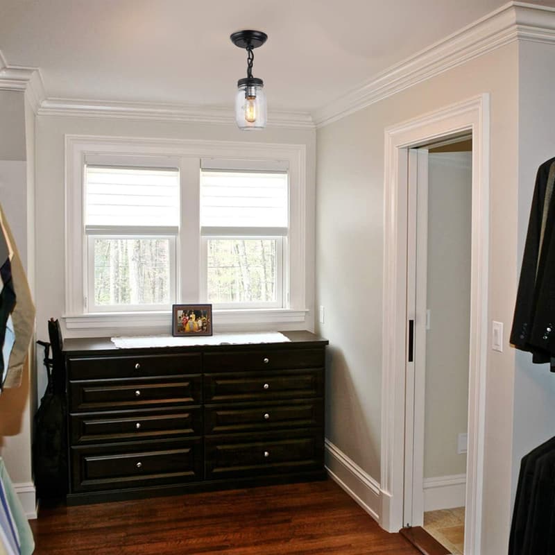 Farmhouse Mason Jar Flush Mount Light Fixture
