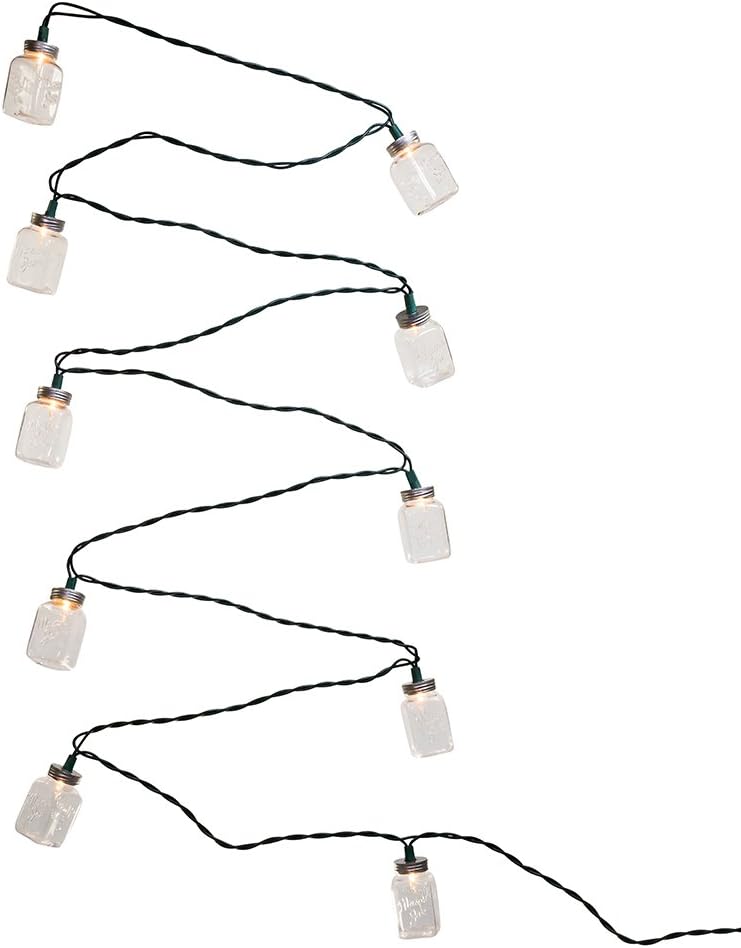 Mason Jar Light Set - 10 Clear Lights for Home Decor