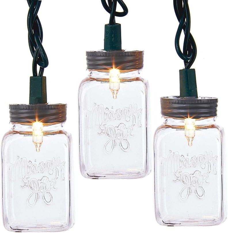 Mason Jar Light Set - 10 Clear Lights for Home Decor