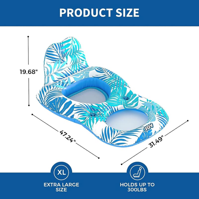 Inflatable Chair Lounger Float with Drink Holder for Adults