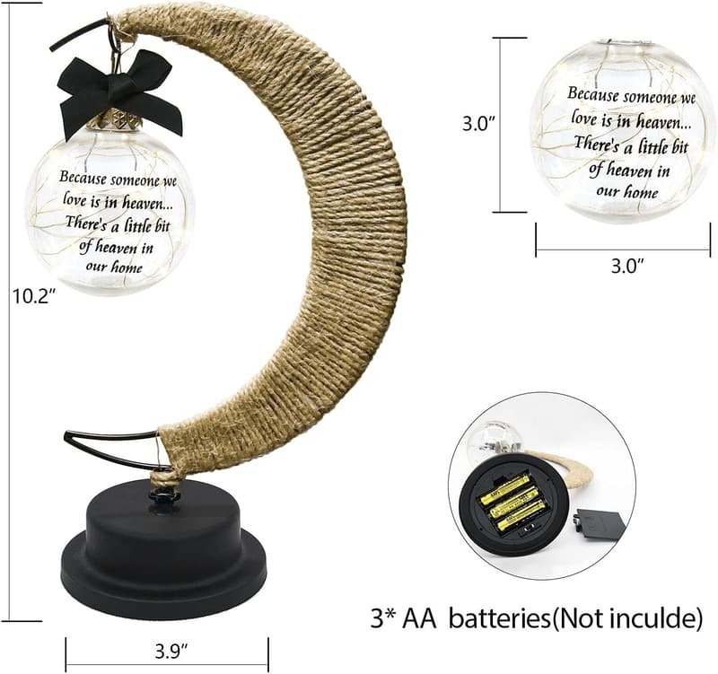 Memorial Moon Lamp - Sympathy Gift for Loss of Loved One