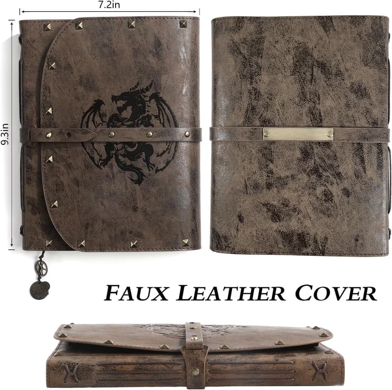 Dragon Embossed Leather Notebook for D&D Players & DMs