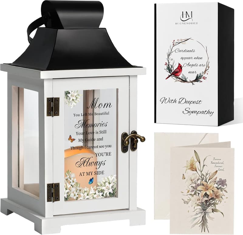 Memorial Lantern with LED Candle for Sympathy Gifts