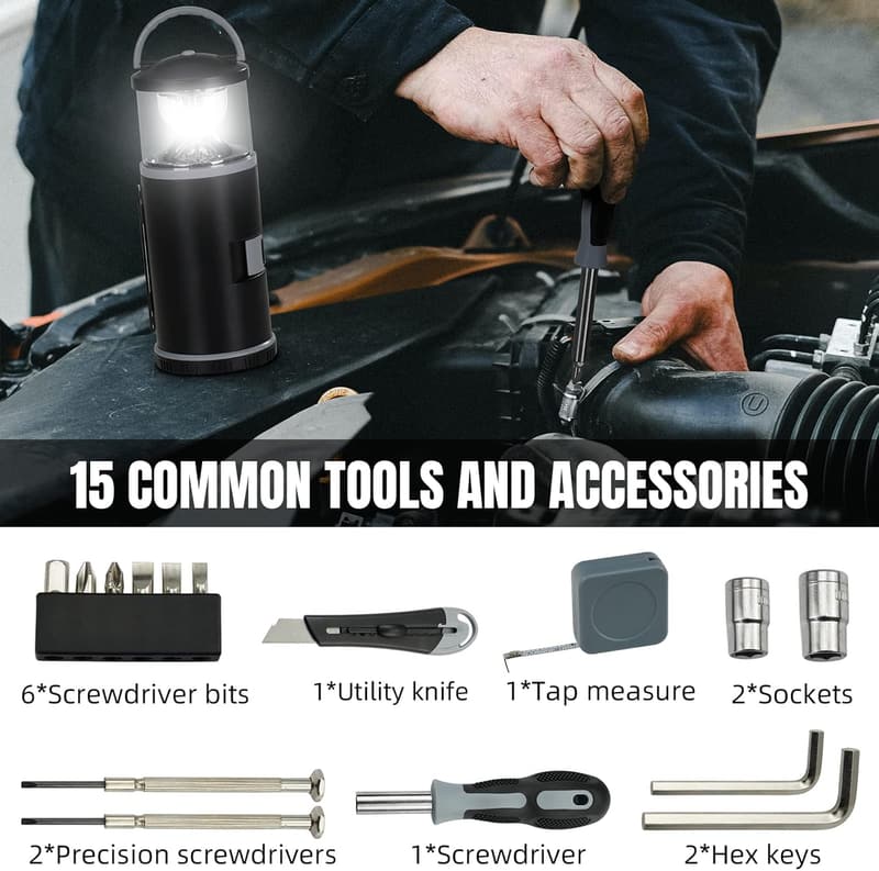 Fishing Tool Kit with LED Lantern - Perfect Gifts for Dads