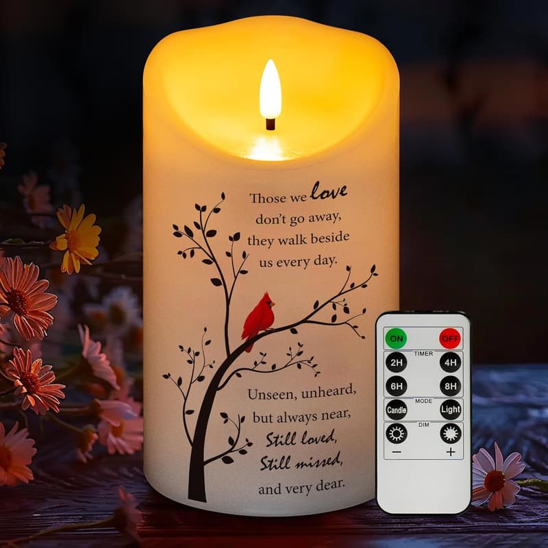 Sympathy Gift: Flameless LED Memorial Candle with Remote