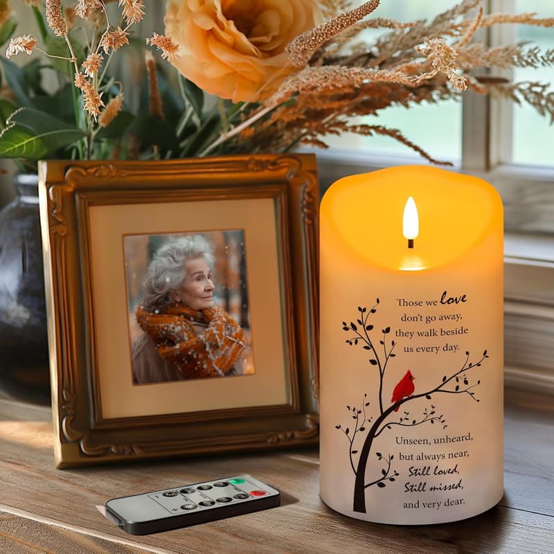 Sympathy Gift: Flameless LED Memorial Candle with Remote