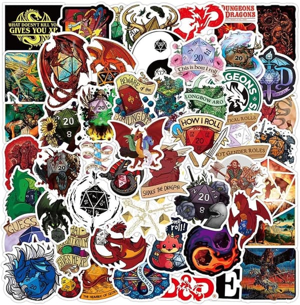 Vinyl Dungeons and Dragons Stickers - 100 Waterproof Designs for Teens
