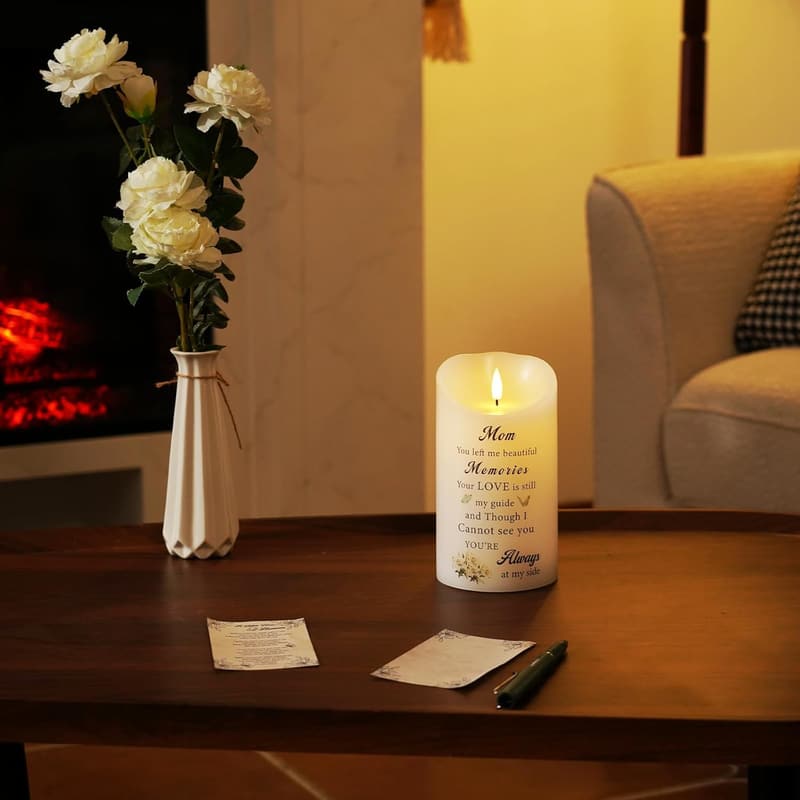 Memorial Candle with Remote for Sympathy and Remembrance