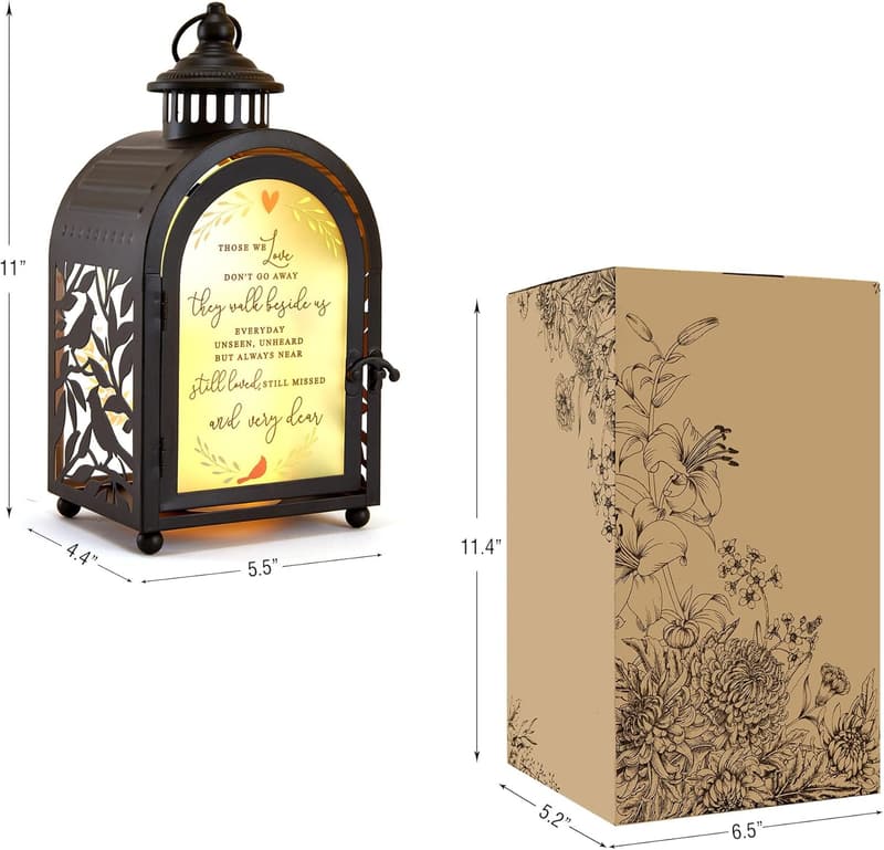 Sympathy Memorial Lantern with LED Candle & Remote Control