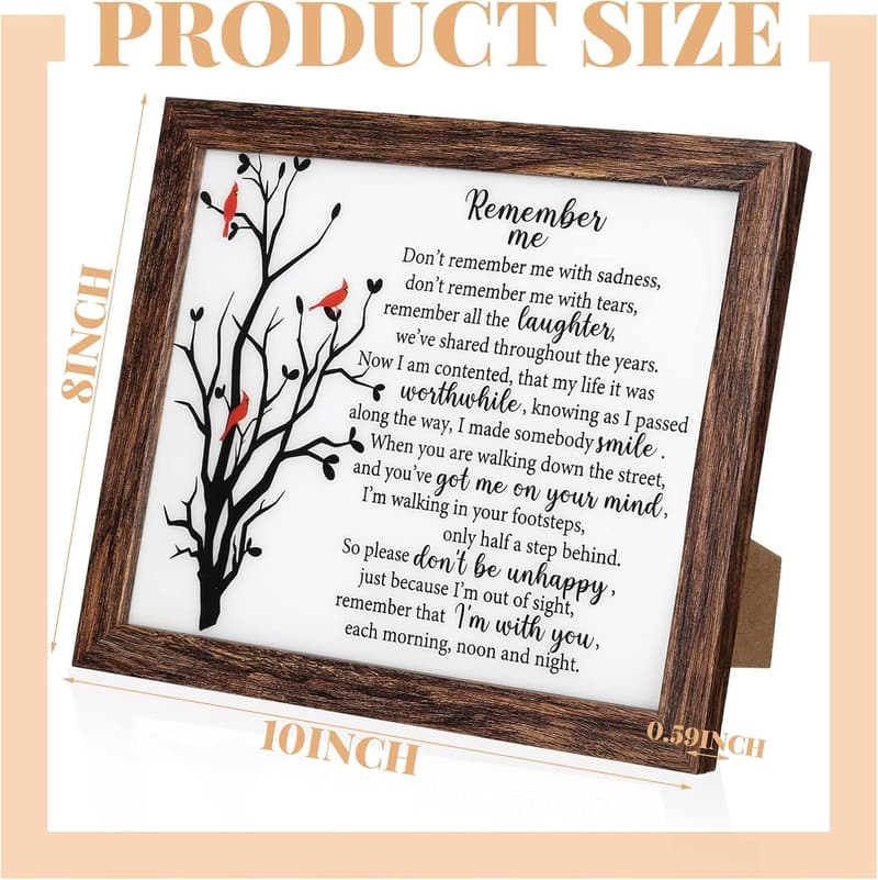 Red Cardinal LED Memorial Shadow Box for Sympathy and Bereavement