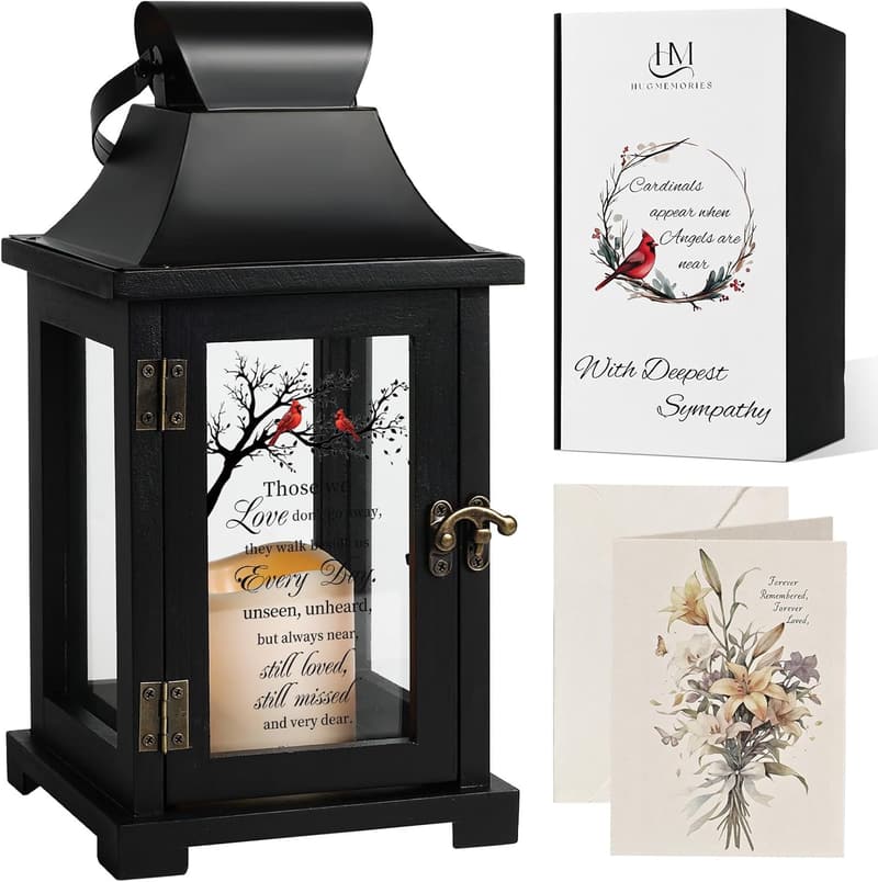Sympathy Memorial Lantern with LED Candle for Loss of Loved One