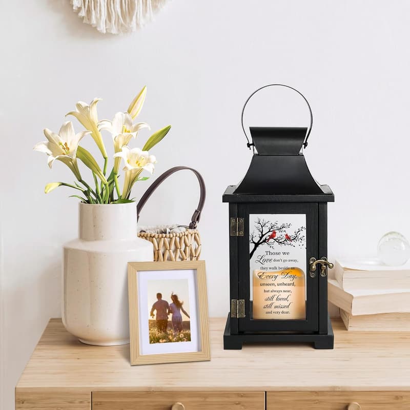 Sympathy Memorial Lantern with LED Candle for Loss of Loved One