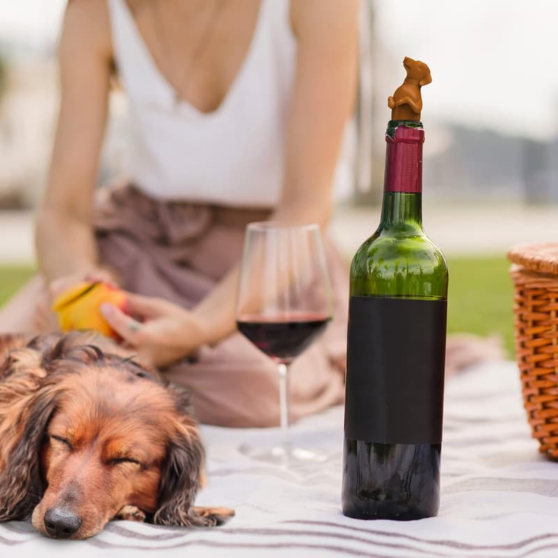 Dachshund Wine Stopper - Silicone Bottle Seal for Dog Lovers