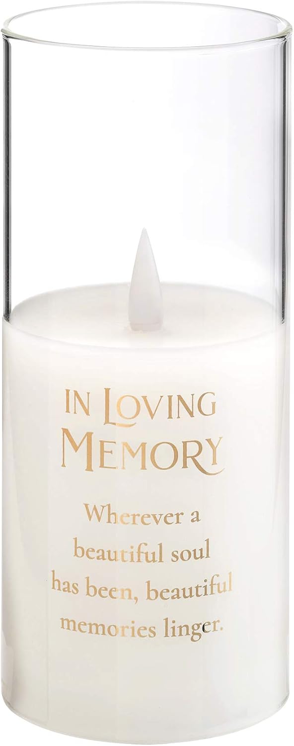 Sympathy LED Candle with Verse - Off White, 7
