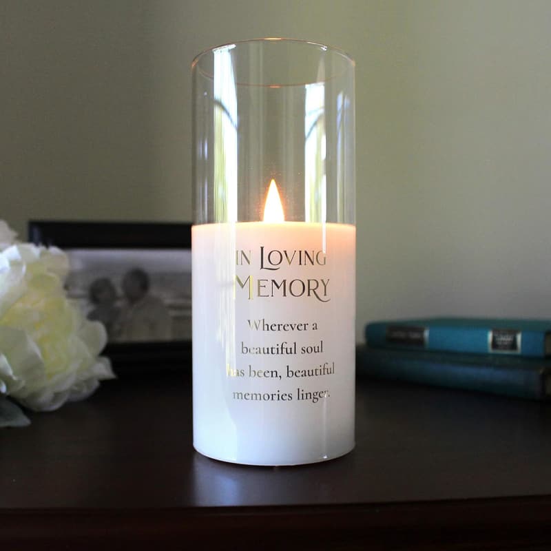 Sympathy LED Candle with Verse - Off White, 7