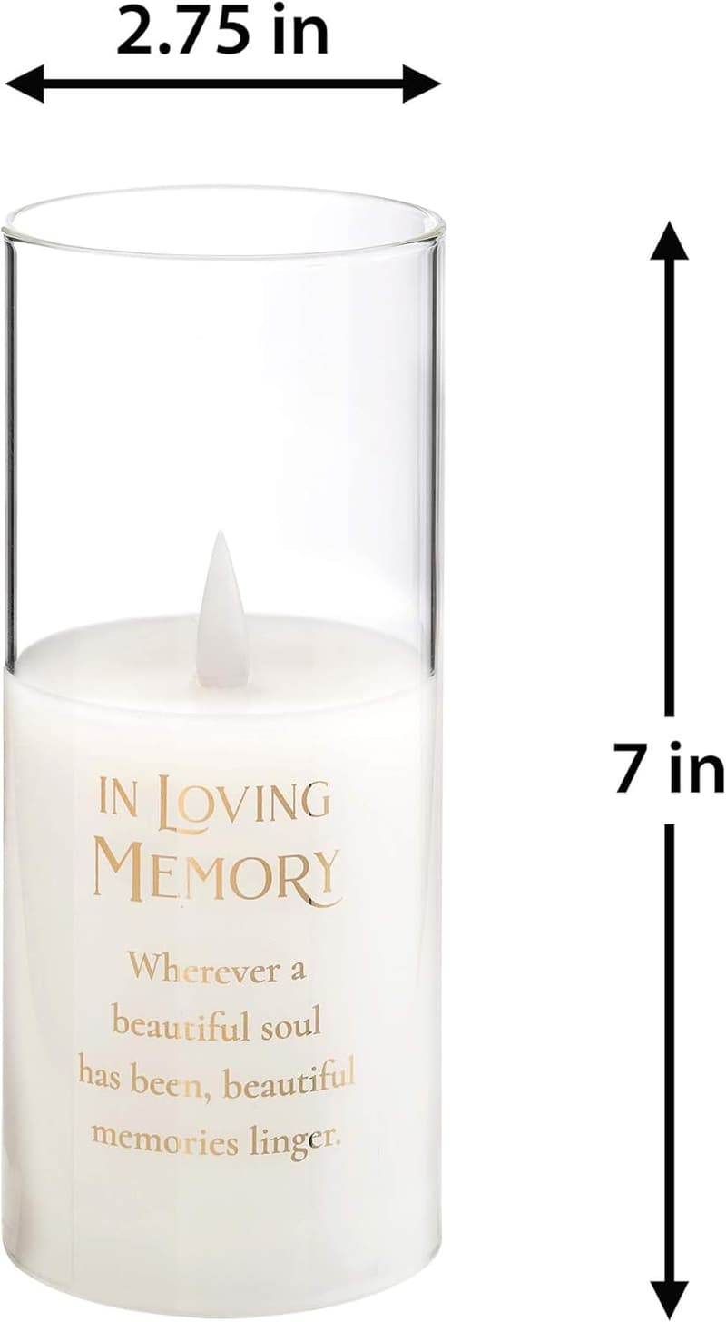 Sympathy LED Candle with Verse - Off White, 7