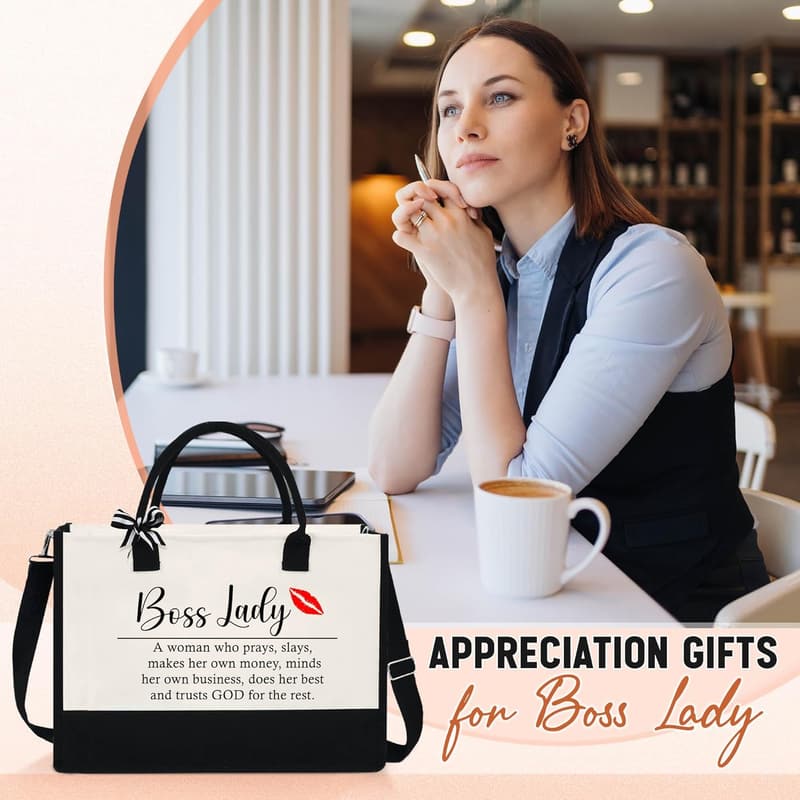 Mother's Day Canvas Tote Bag with Zipper - 13 oz Appreciation Gift for Women