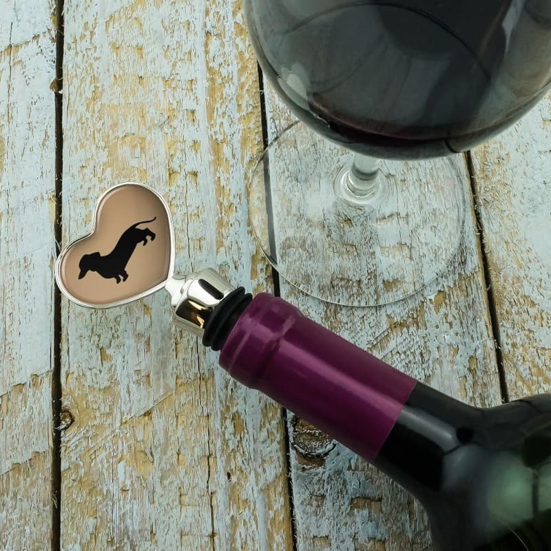 Dachshund Wine Bottle Stopper - Heart-Shaped Gift