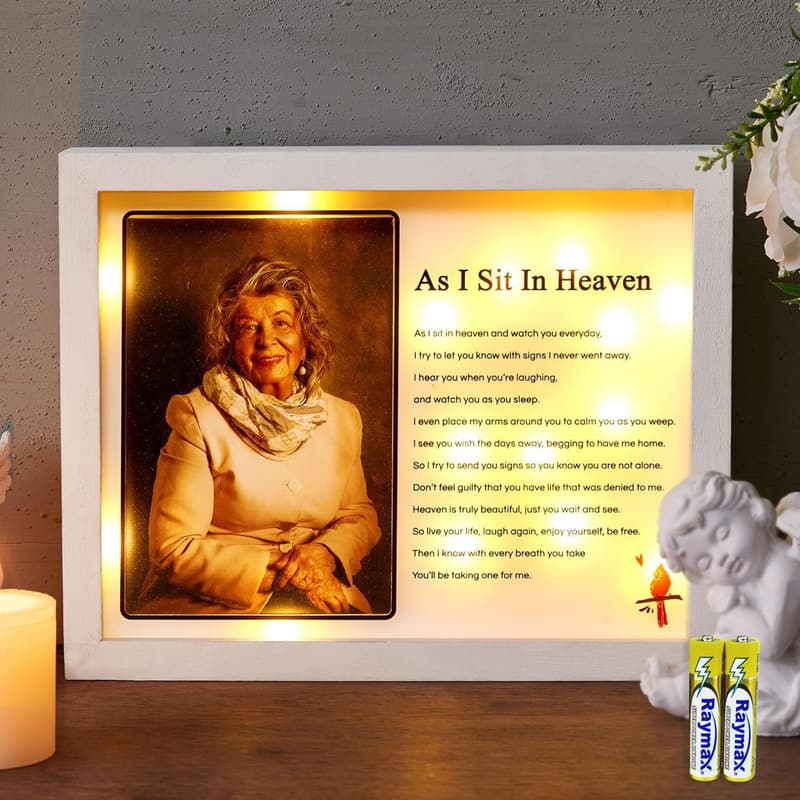 Sympathy Gift LED Memorial Shadow Box Frame for 4x6 Photo