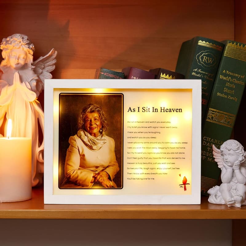 Sympathy Gift LED Memorial Shadow Box Frame for 4x6 Photo