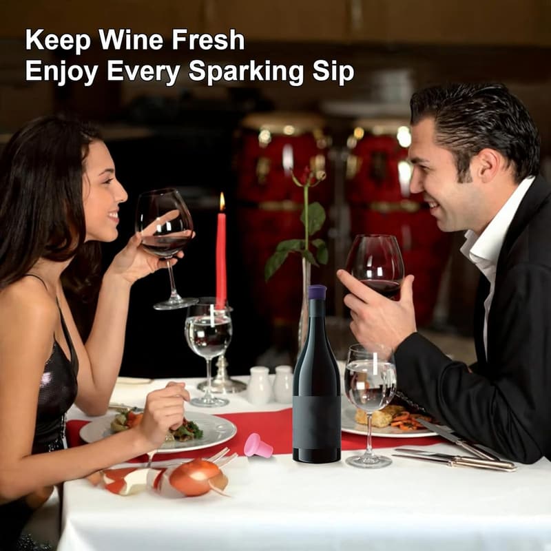 Reusable Multicolor Silicone Wine Stoppers, 8 Pack